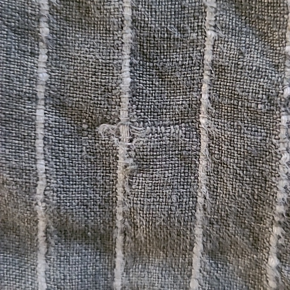 J. Jill 'PureJill' Olive Green & Cream Striped Linen Button Down Tunic - Size XS - Picture 5 of 8